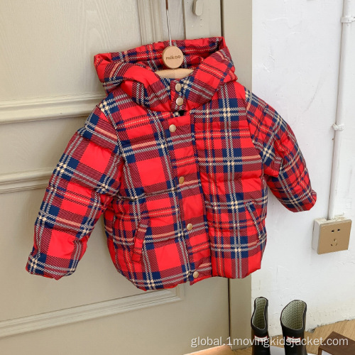 Girls Winter Coats Girls Down Jacket Warm Children's Clothing Plaid Manufactory